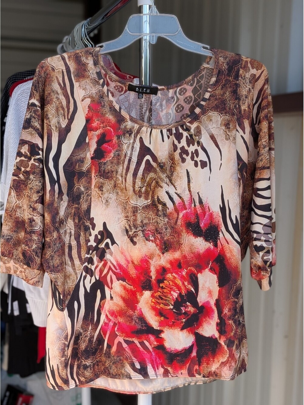 B.L.E.U. floral animal print top